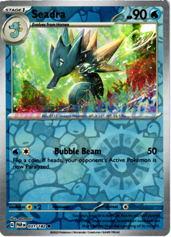 NM Pokemon Paradox Rift Seadra Reverse Holo 031 - Image 1