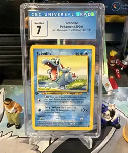 Pokemon Neo Genesis 1st Edition - Totodile 81/111 CGC Graded 7 Near Mint BCG PSA - Image 1