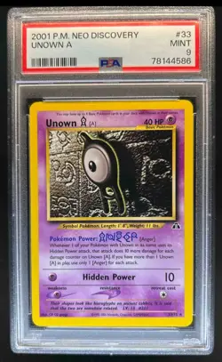 2001 Pokemon Neo Discovery Unown A #33/75 PSA 9 - Image 1
