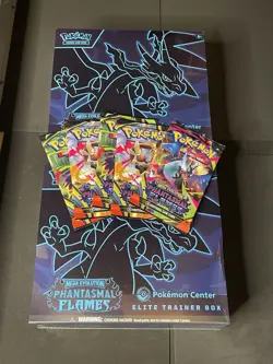 Phantasmal Flames POKEMON CENTER ETB SEALED Lot of 2 + 5 Extra Packs! ?? - Image 1