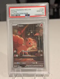 2025 POKEMON MEG EN-MEGA EVOLUTION ILLUSTRATION RARE #138 VULPIX PSA 10 - Image 1