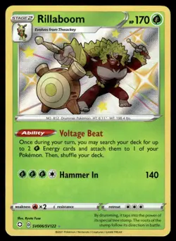 Pokemon TCG Shining Fates: Shiny Vault #SV006/SV122 Rillaboom NM - Image 1