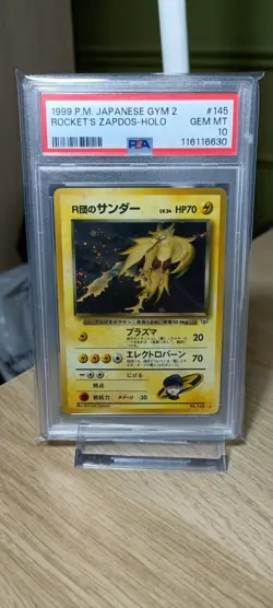 Pokemon Rocket's Zapdos Japanese Gym 2 Holo Rare 1999 PSA 10 - Image 1