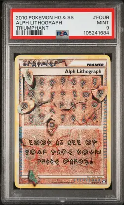 2010 POKEMON TRIUMPHANT ALPH LITHOGRAPH #FOUR ULTRA RARE PSA 9 MINT #105241684 - Image 1