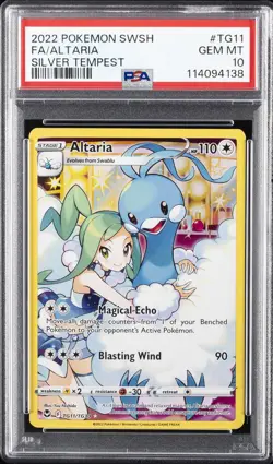2022 POKEMON SWORD & SHIELD SILVER TEMPEST #TG11 FULL ART/ALTARIA PSA 10 - Image 1