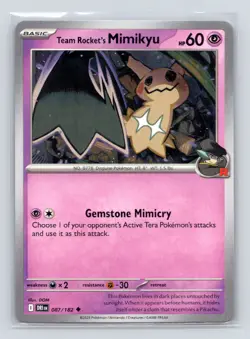 Pokemon TCG Team Rocket's Mimikyu 087/182 SV10: Destined Rivals Normal NM - Image 1