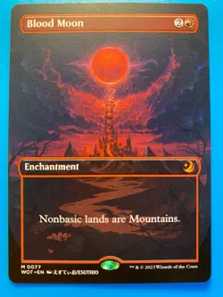 MTG 1x ANIME BORDERLESS Blood Moon 77 Wilds of Eldraine Enchanting TaleS x1 NM - Image 1