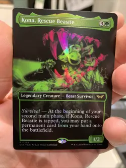 MTG Kona, Rescue Beastie (Foil Showcase) [Duskmourn, Near Mint] - Image 1
