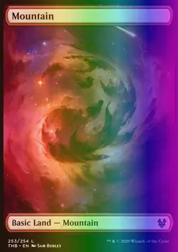 MTG Magic the Gathering Mountain (253/372) Theros Beyond Death LP FOIL - Image 1