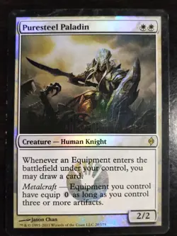 Puresteel Paladin Foil New Phyrexia HP MTG Magic the Gathering Note Description - Image 1