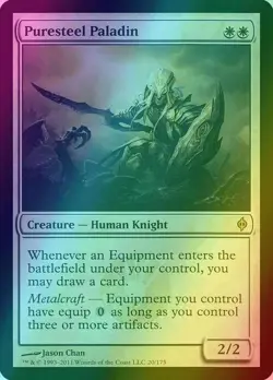 MTG LP English Puresteel Paladin Foil New Phyrexia MTG Magic the Gathering - Image 1