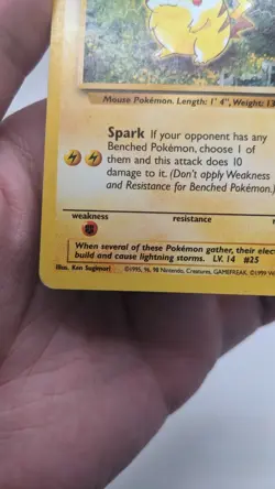 Vintage Pokemon TCG WOTC #60/64 Pikachu Jungle Set Unlimited Card - MP - Image 4