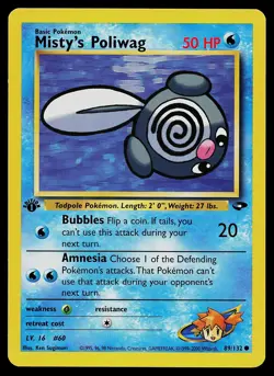 Pokemon Card - Misty's Poliwag Gym Challenge 89/132 Common 1st Edition - Image 1
