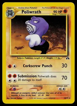 Pokemon Card - Poliwrath Neo Discovery 28/75 Rare - Image 1