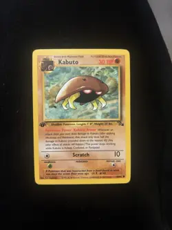 Pokemon TCG Kabuto Fossil 1st Edition Common Card 50/62 Regular - Image 1