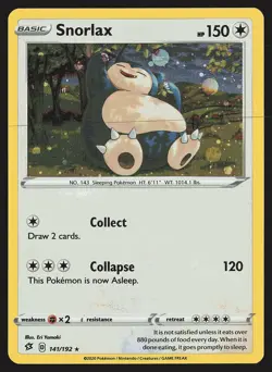 SWSH02: Rebel Clash Snorlax #141/192 Holo Rare Pokemon Card - Image 1