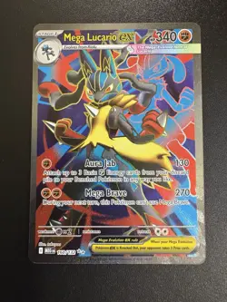 Mega Lucario Ex Phantasmal Flames Nm/Mint Full Art Pokemon Card 2025 #160/132 - Image 1