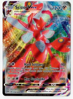 Scizor Vmax 119/189 Darkness Ablaze NM Full Art Ultra Rare Pokemon Card - Image 1