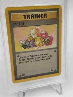 1999 POKEMON FOSSIL Trading Card MR. FUJI #58/62 TRANER 1ST EDITION PSA MINT 9 - Image 3