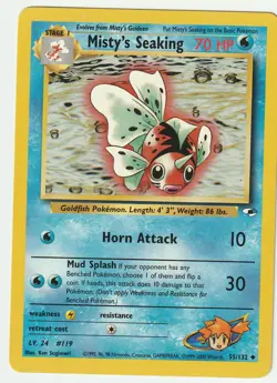 Pokemon - Misty's Seaking Gym Heroes Card 55/132 - Unlimited LP - Image 1