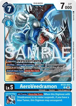 Digimon Cyber Eden BT22 - 023 AeroVeedramon Uncommon Card - Image 1