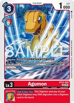 Digimon Cyber Eden BT22 - 008 Agumon Uncommon Card - Image 1