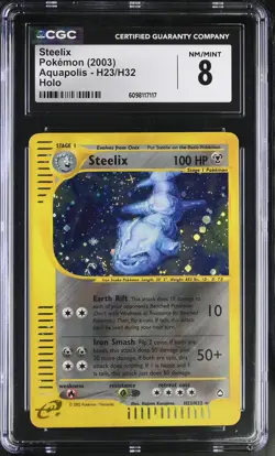 CGC 8 Steelix 2003 Aquapolis H23/H32 Holo SWIRL Pokemon Card - Image 1