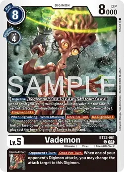 Digimon BT22 Cyber Eden BT22-061 Vademon Common Card - Image 1