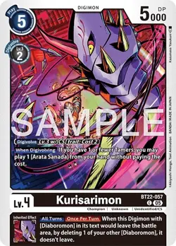 Digimon BT22 Cyber Eden BT22-057 Kurisarimon Common Card - Image 1