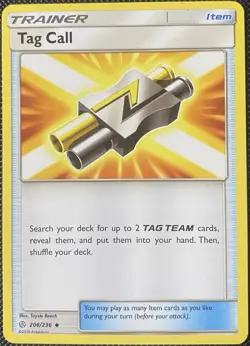 Tag Call 206/236 Sm-Cosmic Eclipse Regular - Pokemon Card - Image 1