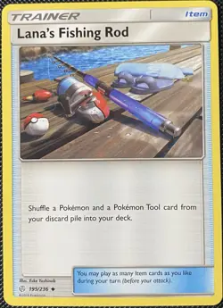 Lana's Fishing Rod 195/236 Sm-Cosmic Eclipse Regular - Pokemon Card - Image 1