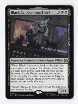 Black Cat, Cunning Thief 0052 (R) MTG Marvel's Spider-Man (SPM) - Image 1
