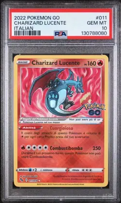~ITA~ ITALIAN PSA 10 Charizard Lucente (Radiant) 011/078 Pokemon Go Card - Image 1