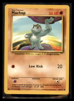Pokemon Machop 52/102 Base Set LP - Image 1
