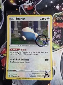 Swirl Snorlax 055/078 Cosmos Holo Pokemon Go Card A - Image 1