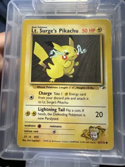 Pokemon TCG - Lt. Surge’s Pikachu 81/132 Gym Heroes Unlimited - Image 1