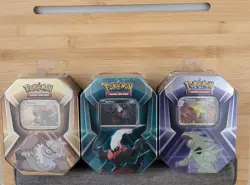 Pokemon TCG: Triple Whammy Tins Lot Of 3 New Factory Sealed Ships Fast 💨 - Image 1