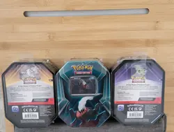 Pokemon TCG: Triple Whammy Tins Lot Of 3 New Factory Sealed Ships Fast 💨 - Image 2