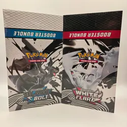 Sealed Pokemon Scarlet & Violet White Flare & Black Bolt Booster Bundle Displays - Image 1