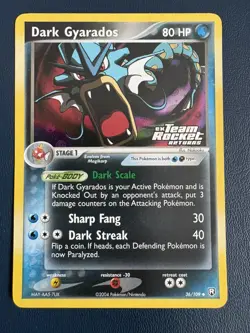Pokemon TCG Dark Gyarados EX Team Rocket Returns STAMP Holo Rare 36/109 LP - Image 1