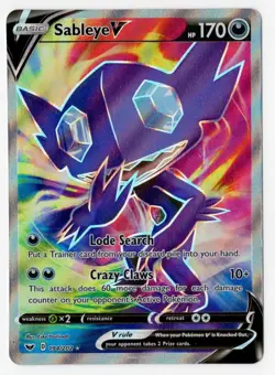Sableye V 194/202 Sword & Shield NM Ultra Rare Full Art Pokemon Card - Image 1