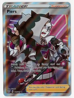 Piers Trainer 187/189 Full Art Ultra Rare Pokemon 2020 Darkness Ablaze NM/M - Image 1