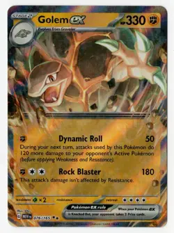 Pokemon TCG Golem Ex 76/165 Scarlet & Violet 151 Double Rare Holo - Image 1