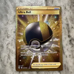 Pokemon TCG Ultra Ball Secret Rare Gold Brilliant Stars Holo Card 186/172 - Image 1