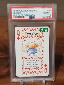 1996 Pokemon Gloom Red Back Poker Playing Card Queen of Diamonds- PSA 10 - Image 1
