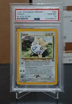 PSA 10 GEM MINT Togepi #30 WOTC Black Star Promo Pokemon Card - Image 1