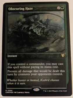 MTG English Magic Card FOIL ETCHED NM OBSCURING HAZE from Commander Masters - Image 1