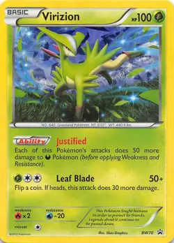Virizion BW70 - Black Star Promo - 2012 Cracked Ice - POKEMON CARD - NM/LP - Image 1