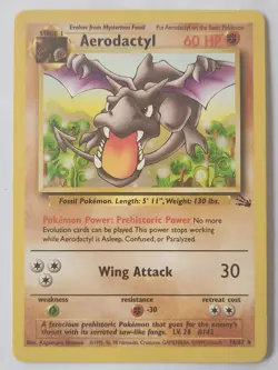 Aerodactyl Fossil Set Pokemon Card 1999 WOTC 16/62 Non-Holo LP - Image 1