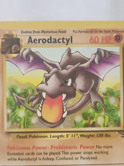 Aerodactyl Fossil Set Pokemon Card 1999 WOTC 16/62 Non-Holo LP - Image 2